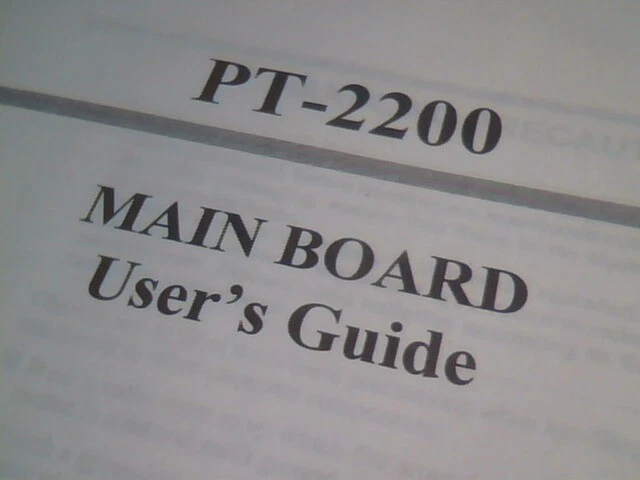 User's Manual Guide - PT-2200 Mainboard - 15019 B0 25-10428-05 Sep 1996 - image 4