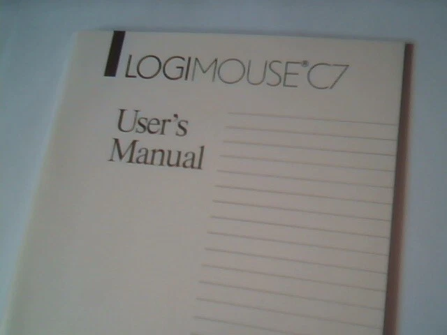 User's Manual Guide - LogiMouse C7 Logitech Mouse for Basic or Menu package - image 2