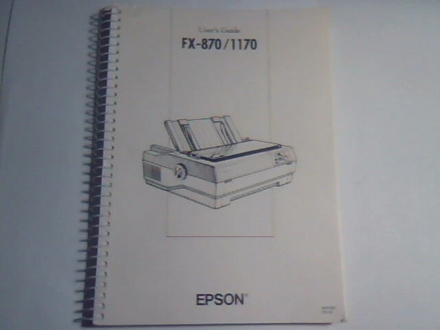 User's Manual Guide - FX-870/1170 Seiko Epson 9-pin dot matrix printer
