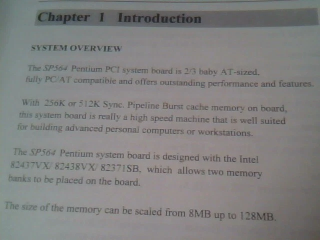 User's Manual Guide - Pentium Spring PCI MB SP564 System Board - image 4