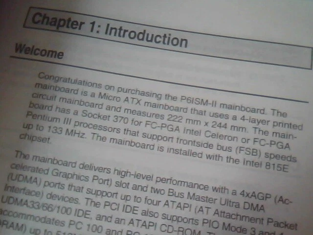 User's Manual Guide - P6ISM-II Mainboard micro ATX Ver 1.0 - image 3