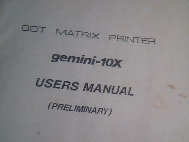 User's Manual Guide - Gemini-10X Star Dot Matrix Printer - image 2