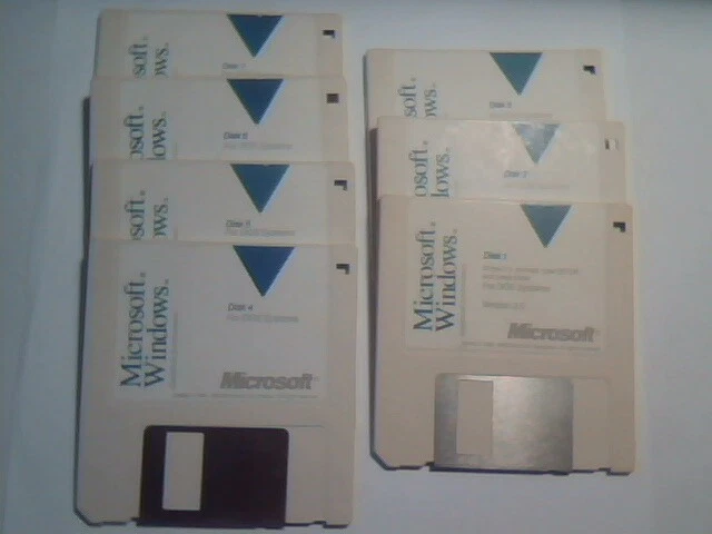 Original Microsoft Windows Version 3.0 - seven 3.5 floppy disks