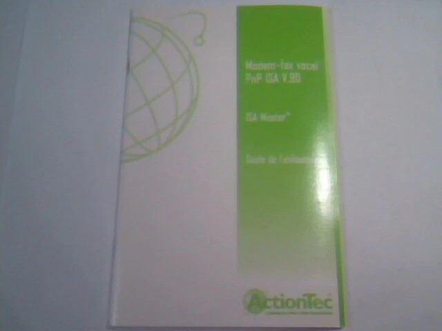 User's Manual Guide - ActionTec Modem-fax vocal PnP ISA V.90 Master - FRENCH