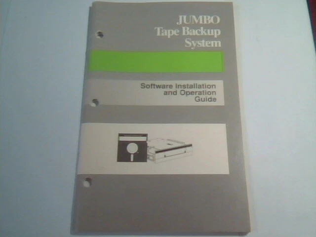 User's Manual Guide - JUMBO Tape Backup System Software Installation Operation