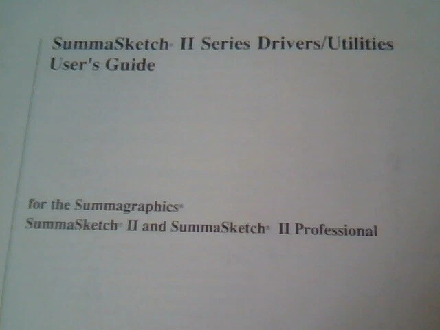 User's Manual Guide - SummaSketch II 2 Series Summagraphics drivers utilities - image 5