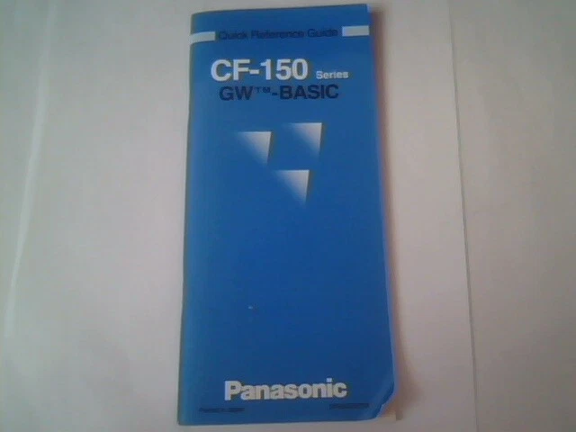 User's Manual Guide - CF-150 Series GW-Basic MS-DOS Panasonic - image 3