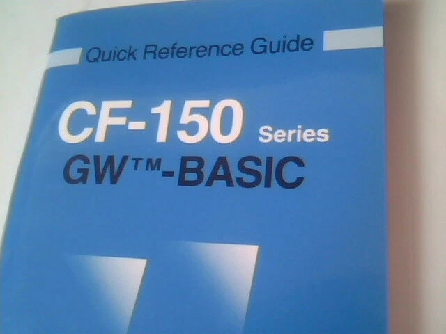 User's Manual Guide - CF-150 Series GW-Basic MS-DOS Panasonic - image 4