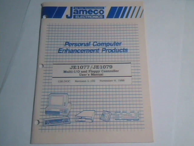 User's Manual + Floppy - Jameco JE1077 JE1079 Multi-I/O Floppy Controller - image 3