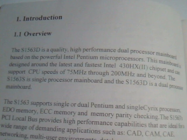User's Manual Guide - S1563S S1563D Pentium 430 HX PCI-ISA System Board - image 3