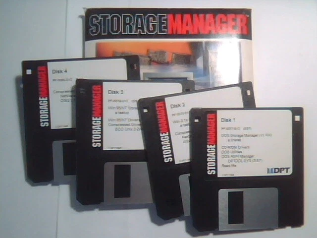 4 floppy disks - DPT Storage Manager 1996 - drivers, utilities, manager