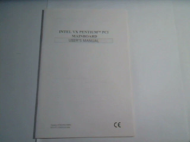 User's Guide Manual - Intel VX Pentium PCI Mainboard PT-7502 motherboard