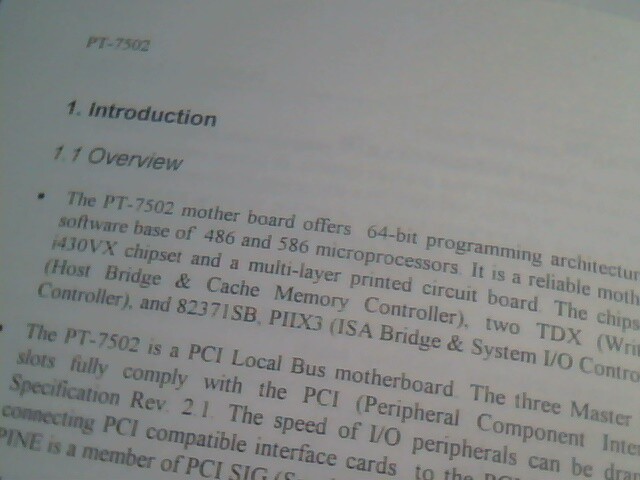User's Guide Manual - Intel VX Pentium PCI Mainboard PT-7502 motherboard - image 4