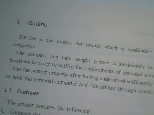 User's Guide Manual - Citizen Personal Printer iDP-560CN iDP-560CNL Japan CBM - image 6