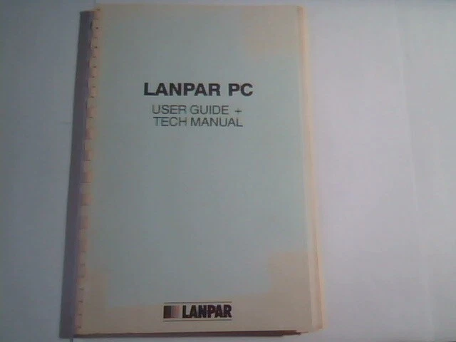User's Guide Tech Manual - Lanpar PC