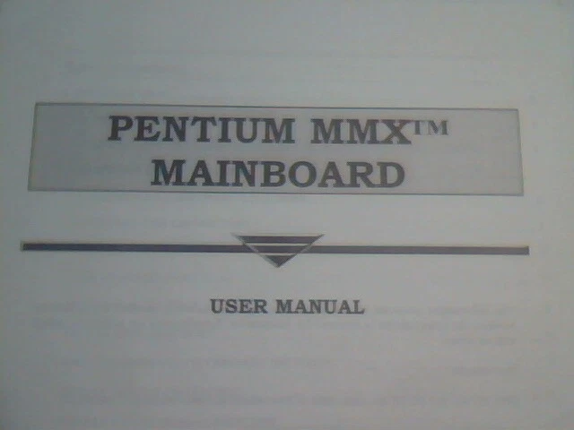 User's Manuals Guides - Pentium MMX Mainboard - image 2