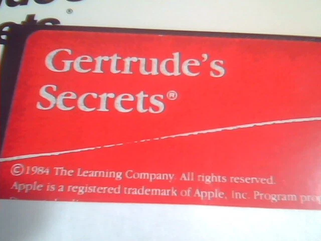 Manual + floppy disk - The Learning Company Gertrude's Secrets game Apple II 2 - image 5