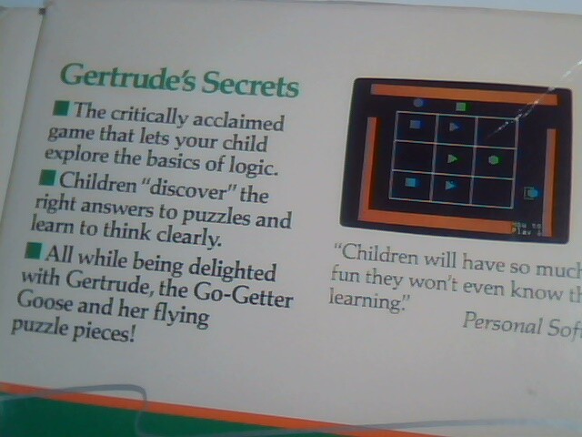 Manual + floppy disk - The Learning Company Gertrude's Secrets game Apple II 2 - image 10