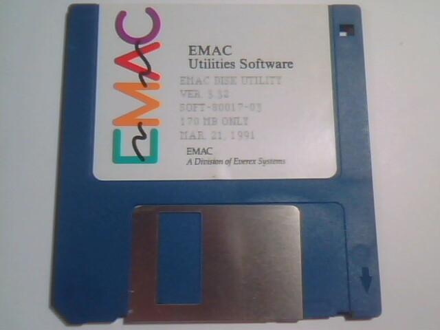 3.5" Floppy disk - EMAC Utilities Software Ver 3.32 Everex Systems 1991