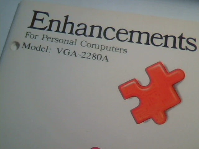 User's Manual Guide - Enhancements for Personal Computers VGA-2280A board M3125 - image 2