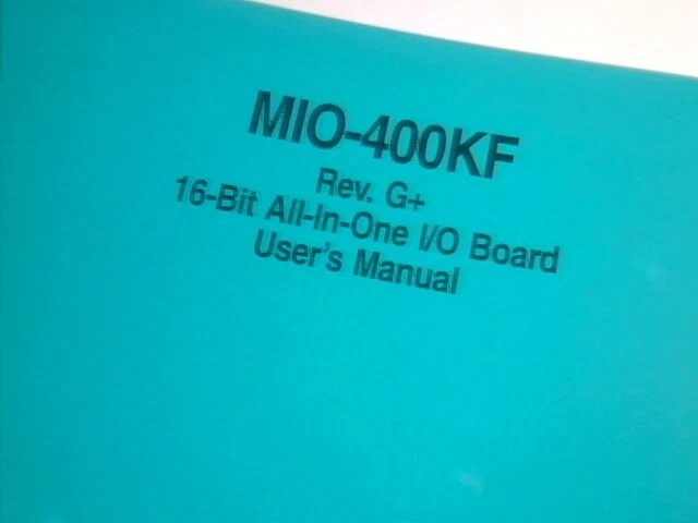 User's Manual Guide - MIO-400KF Rev G+ 16-bit All-in-one I/O Board