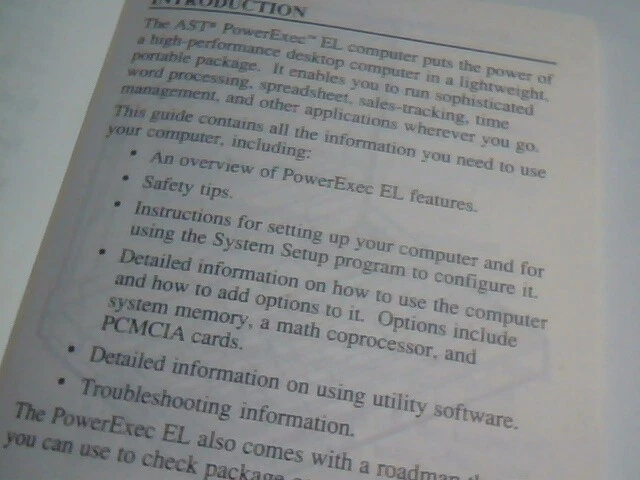 User's Manual Guide - AST PowerExec EL Computer Pocket Guide AT compatible - image 6