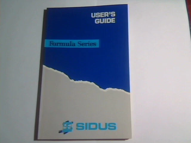 User's Manual Guide - Sidus Formula Series - Sidus Systems Computer - Eng and Fr