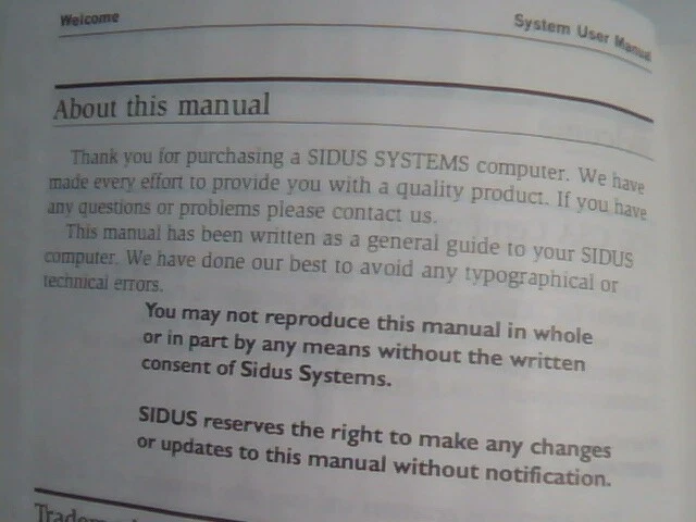 User's Manual Guide - Sidus Formula Series - Sidus Systems Computer - Eng and Fr - image 3