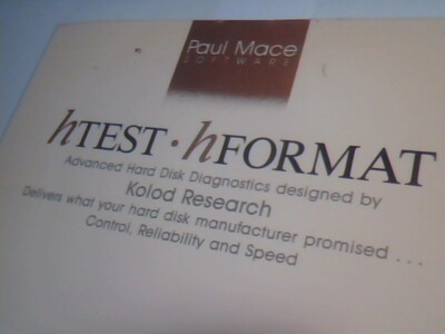 User's Manual + Floppy - hTest hFormat HDD Diagnostics Kolod Research Paul Mace — image 2