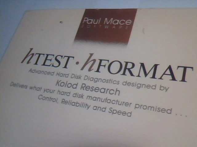 User's Manual + Floppy - hTest hFormat HDD Diagnostics Kolod Research Paul Mace - image 2