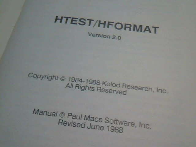User's Manual + Floppy - hTest hFormat HDD Diagnostics Kolod Research Paul Mace - image 5