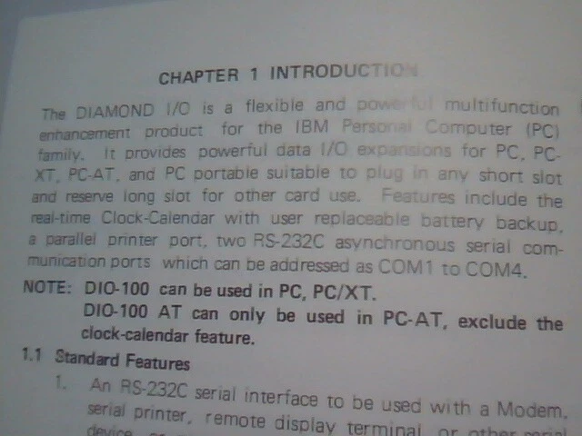 User's Manual Guide - NOVA-SIOAT Diamond I/O DIO-100 - image 3