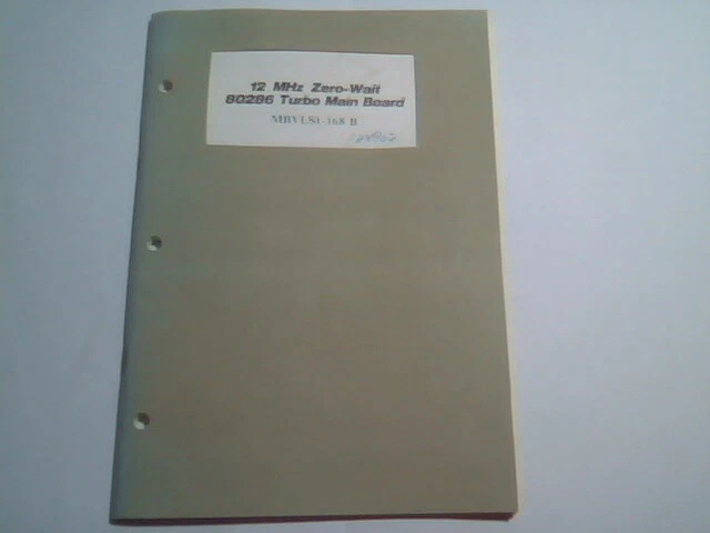 User's Manual Guide - MBVLSI-168 B 80286 Turbo Mainboard zero-wait VLSI
