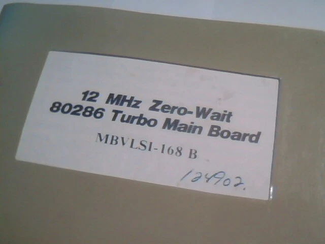 User's Manual Guide - MBVLSI-168 B 80286 Turbo Mainboard zero-wait VLSI - image 2