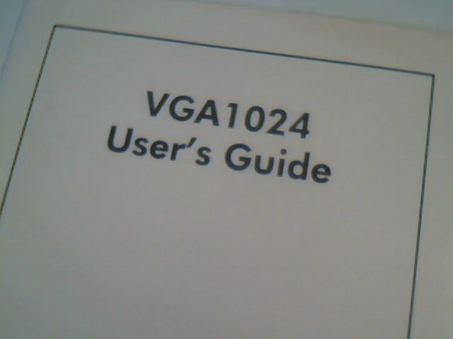 User's Manual Guide - VGA1024 video adapter - image 2