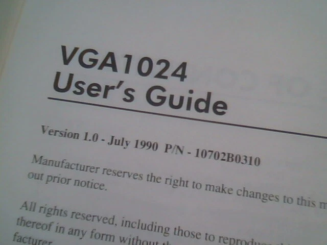 User's Manual Guide - VGA1024 video adapter - image 3