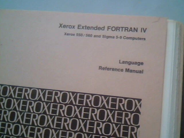 Original binder - Xerox Extended FORTAN IV Operations Debug Sigma 9 computer - image 3