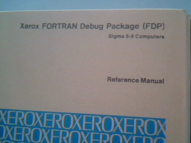 Original binder - Xerox Extended FORTAN IV Operations Debug Sigma 9 computer - image 5