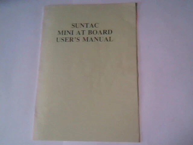 User's Manual Guide - Suntac Mini AT Board STS286 286 motherboard