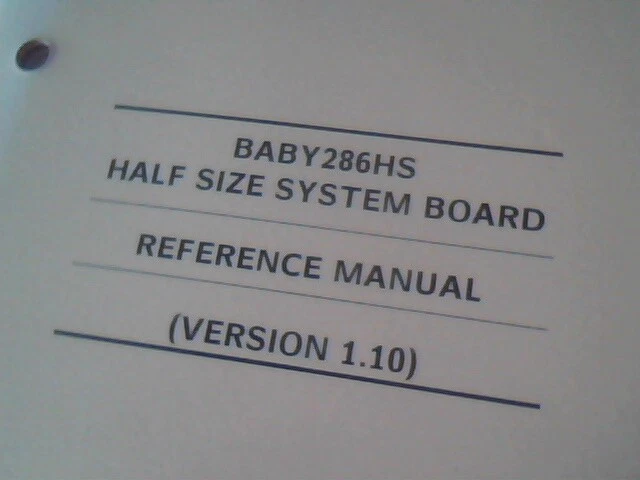 User's Manual Guide - Baby 286HS Half size System Board Baby286HS 1.10 - image 2