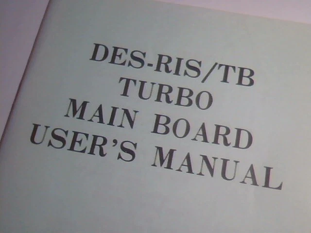 User's Manual Guide - DES-RIS/TB Turbo Mainboard Motherboard - image 2
