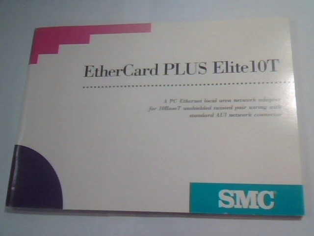 User's Manual Guide - Ethercard Plus Elite10T SMC ethernet adapter