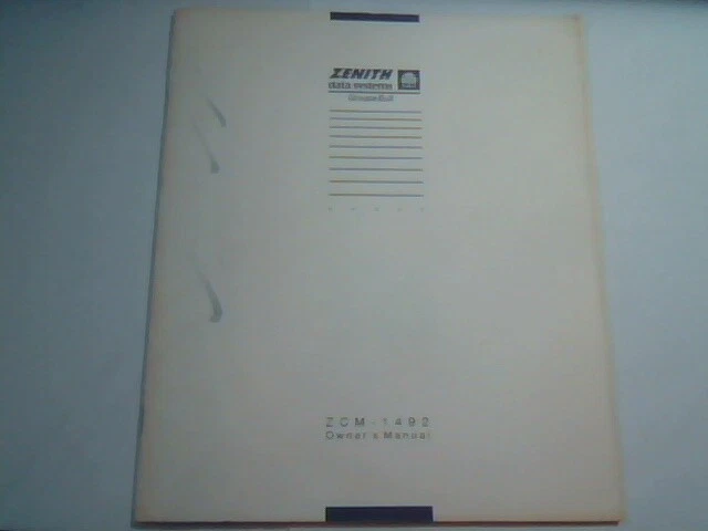 User's Manual Guide - Zenith Data Systems ZCM-1492 Color Monitor