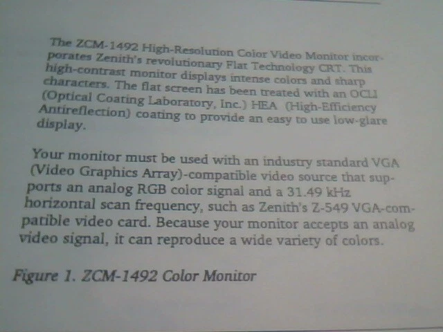 User's Manual Guide - Zenith Data Systems ZCM-1492 Color Monitor - image 4