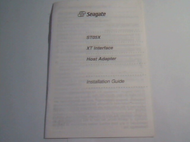 User's Manual Guide - Seagate ST05X XT Interface Host Adapter