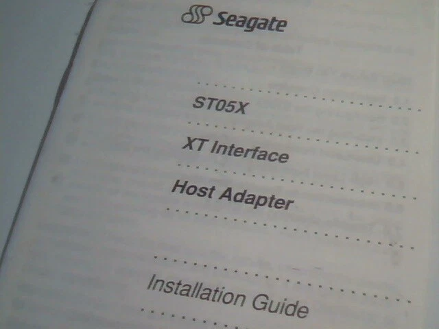 User's Manual Guide - Seagate ST05X XT Interface Host Adapter - image 2