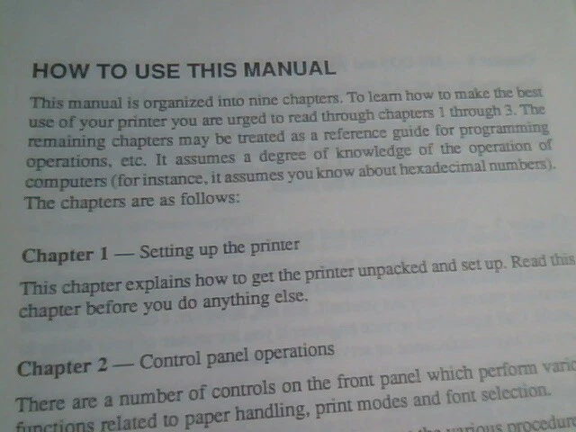 User's Manual Guide - NX-1001 Multi-font Dot Matrix Printer Star Micronics - image 4