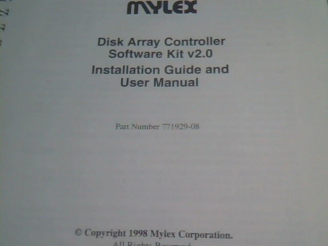 User's Manual Guide - Mylex Disk Array Controller Installation 771929-08 - image 4