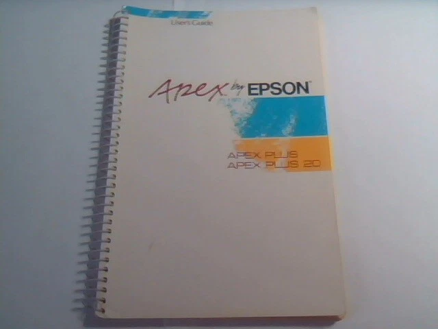 1988 User's Manual Guide - Epson APEX Plus and APEX Plus 20 personal computer