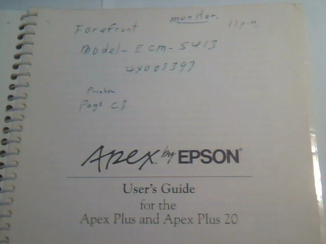 1988 User's Manual Guide - Epson APEX Plus and APEX Plus 20 personal computer - image 3